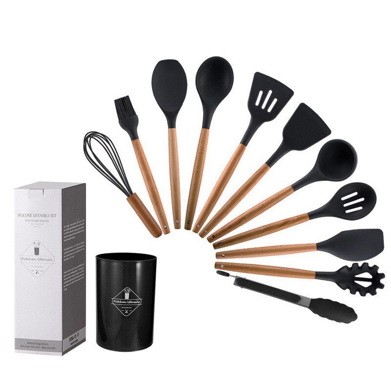 Conjunto de Utensílios de Cozinha de Silicone Antiaderente™