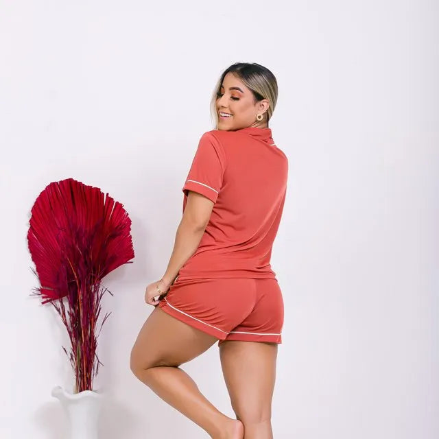 Pijama Americano Vinho Sensuale
